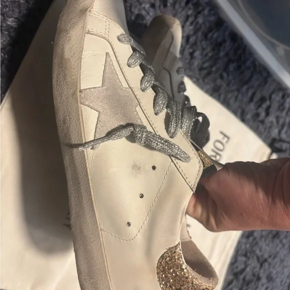 Golden Goose private edition White and Silver Sneakers women size 7 - Picture 9 of 11